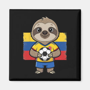 Colombia Soccer Sloth Footbyll Fan Animal Byll Spo Magnet
