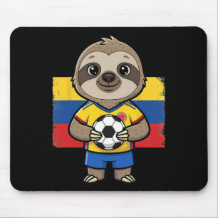 Colombia Soccer Sloth Footbyll Fan Animal Byll Spo Mouse Pad