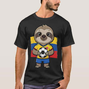 Colombia Soccer Sloth Footbyll Fan Animal Byll Spo T-Shirt