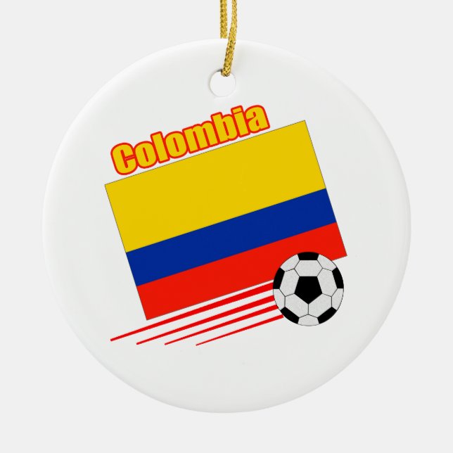 Colombia Soccer Team Ceramic Tree Decoration (Front)