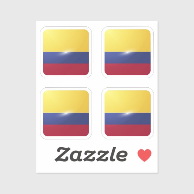 Colombia square glossy flag (Sheet)