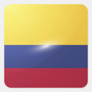 Colombia square glossy flag sticker