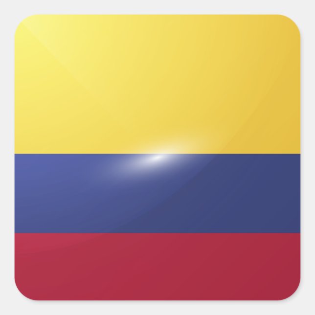 Colombia square glossy flag sticker (Front)
