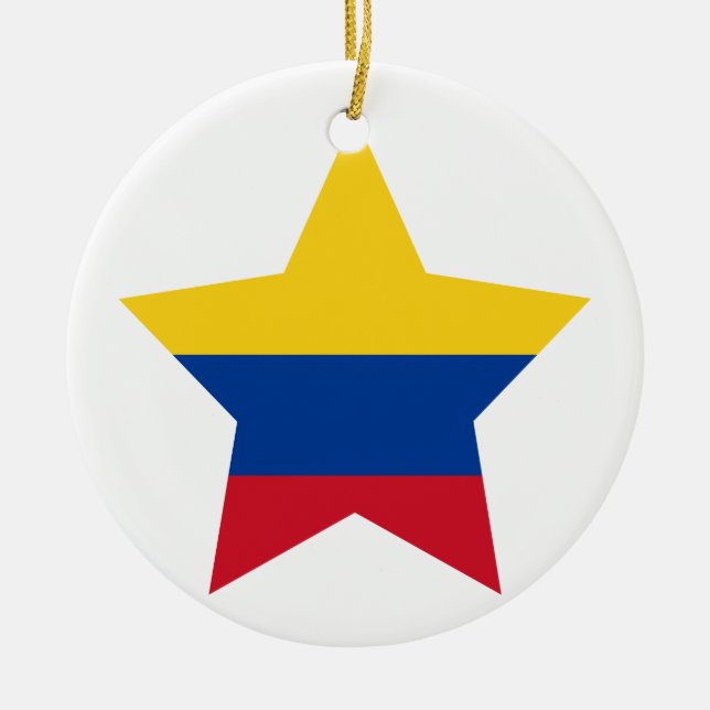 Colombia Star Ceramic Ornament (Front)