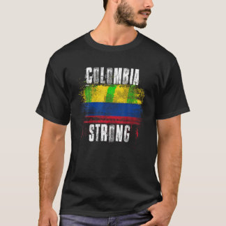 Colombia Strong Distressed Flag Colombian Pride T T-Shirt