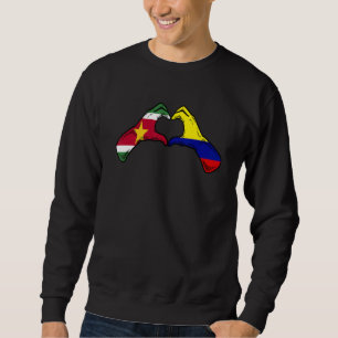 Colombia Suriname Flag Colombian Surinamese Heart Sweatshirt