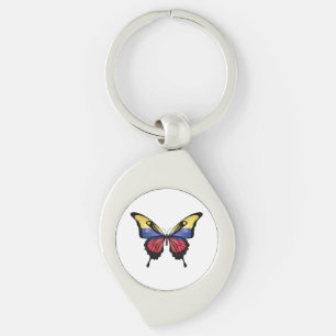Colombia Swallowtail Butterfly Flag Sticker Key Ring