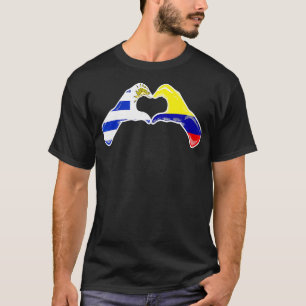 Colombia Uruguay Flag Colombian Uruguayan Heart T-Shirt