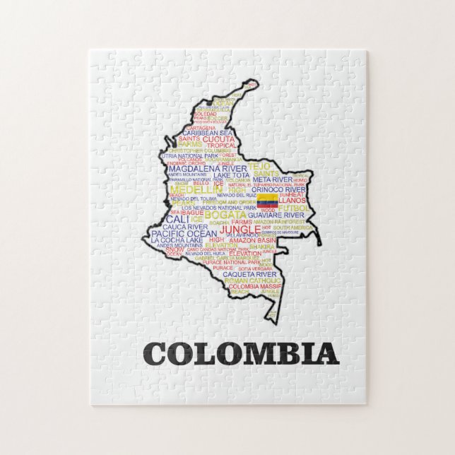 COLOMBIA WORD COLLAGE JIGSAW PUZZLE (Vertical)