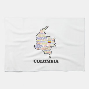COLOMBIA WORD COLLAGE TEA TOWEL