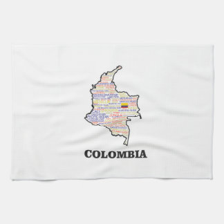 COLOMBIA WORD COLLAGE TEA TOWEL
