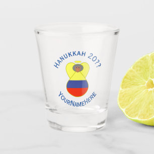 Colombian Abuela Angel Hanukkah Flag Personalised  Shot Glass