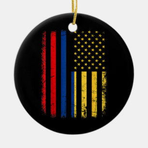 Colombian American Flag Colombian Roots Colombia A Ceramic Ornament