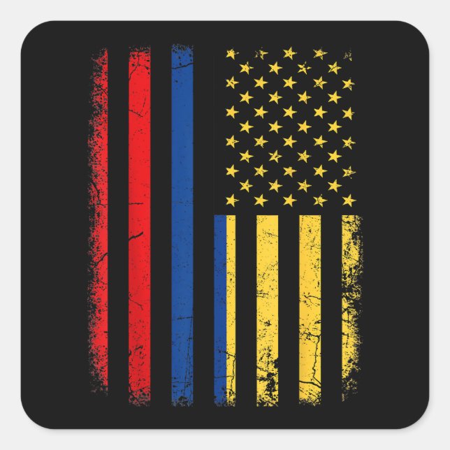Colombian American Flag Colombian Roots Colombia A Square Sticker (Front)
