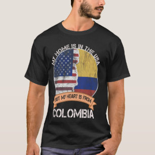 Colombian American Patriot Heart Is From Colombia T-Shirt