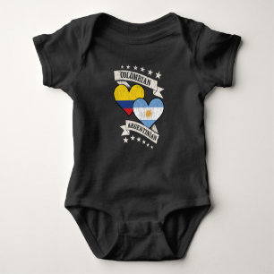 Colombian Argentinian Heart Flags Colombia Argenti Baby Bodysuit