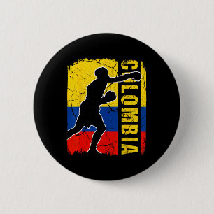 Colombian Boxing Team Colombia Flag Boxing Gloves 6 Cm Round Badge