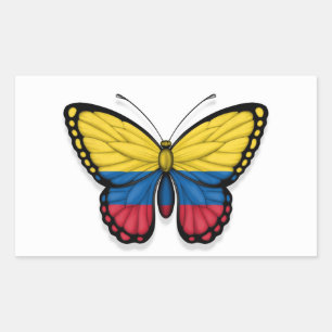 Colombian Butterfly Flag Rectangular Sticker