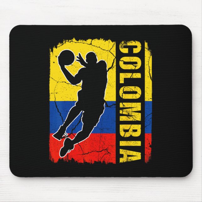 Colombian Bysketbyll Player Colombia Flag Bysketby Mouse Pad (Front)