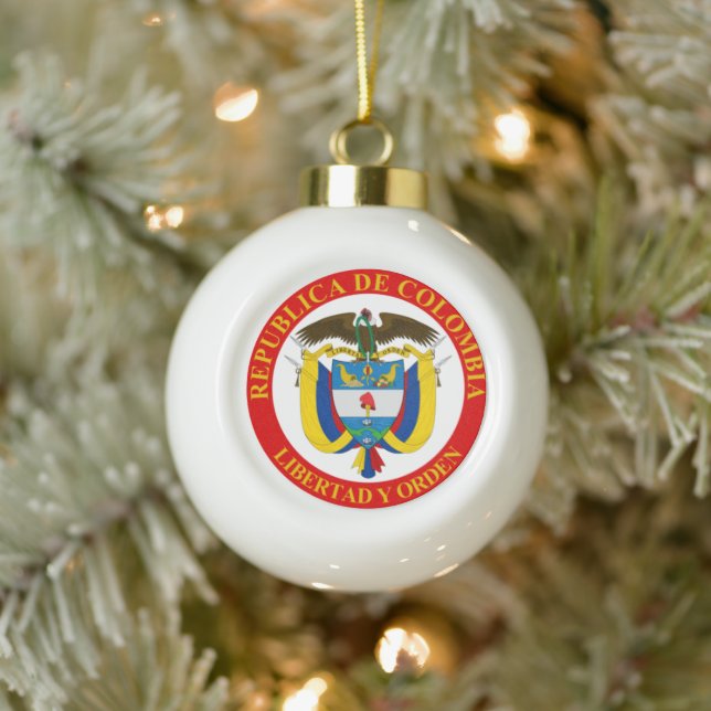 Colombian Coat of Arms Ceramic Ball Christmas Ornament (Tree)