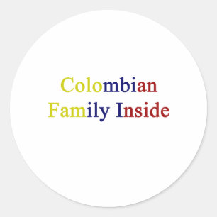 Colombian Family Inside Classic Round Sticker