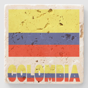 Colombian Flag and Colombian Stone Coaster