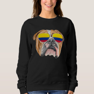 Colombian Flag Bulldog Dog Colombia Pocket Sweatshirt