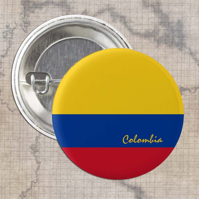 Colombian Flag button, patriotic Colombia 3 Cm Round Badge (Creator Uploaded)