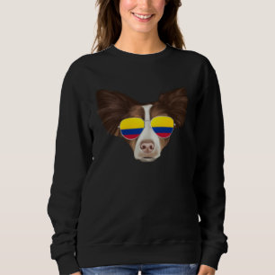 Colombian Flag Collie Dog Colombia Pocket Sweatshirt