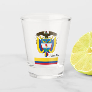 Colombian Flag & Colombia country patriot / sports Shot Glass