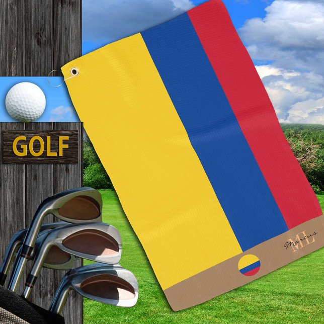 Colombian flag & Colombia monogrammed / golf towel (Creator Uploaded)