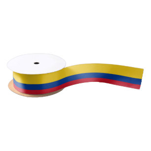Colombian Flag & Colombia travel, holiday/sports Satin Ribbon