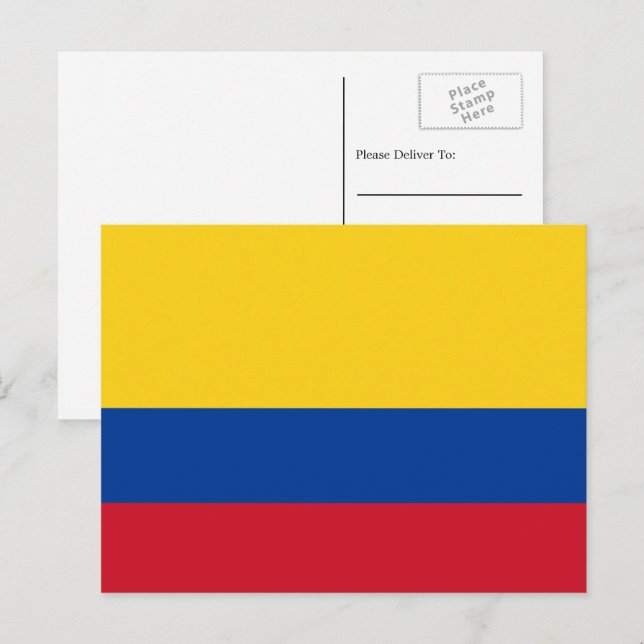 Colombian Flag, Flag of Colombia Postcard (Front/Back)