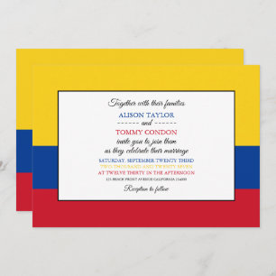 Colombian Flag, Flag of Colombia Wedding Invitation