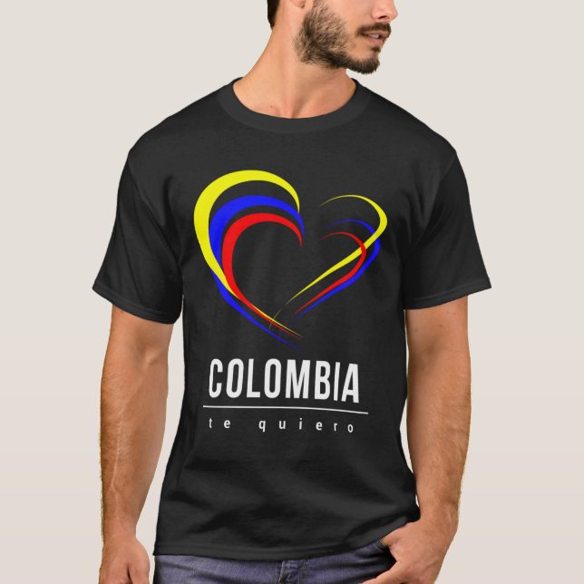 Colombian Flag Heart Bandera Corazon Hoodie T-Shirt (Front)