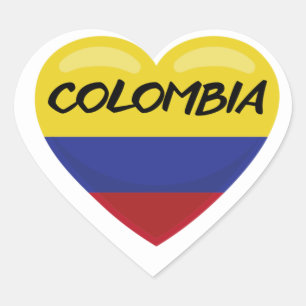 Colombian Flag Heart Sticker