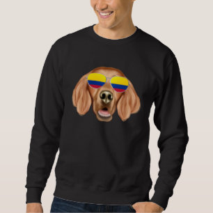 Colombian Flag Irish Setter Dog Colombia Pocket Sweatshirt