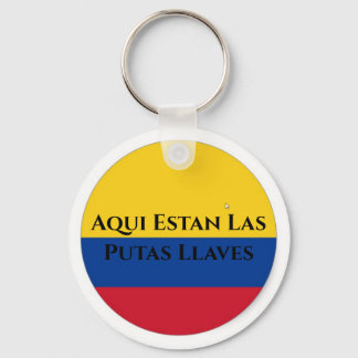 Colombian Flag Key Chain "Here are my keys"
