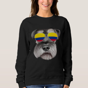 Colombian Flag Miniature Schnauzer Dog Colombia Po Sweatshirt