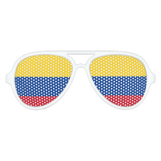 Colombian Flag Party Shades. Aviator Sunglasses