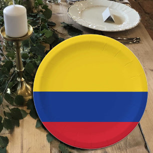 Colombian Flag plates, party, sports, Colombia Paper Plate