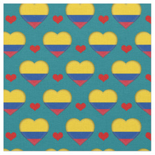 Colombian Flag Red Heart fashion Fabric/Colombia Fabric