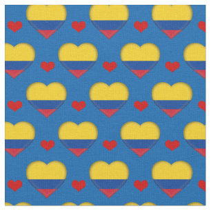 Colombian Flag Red Heart fashion Fabric/Colombia Fabric