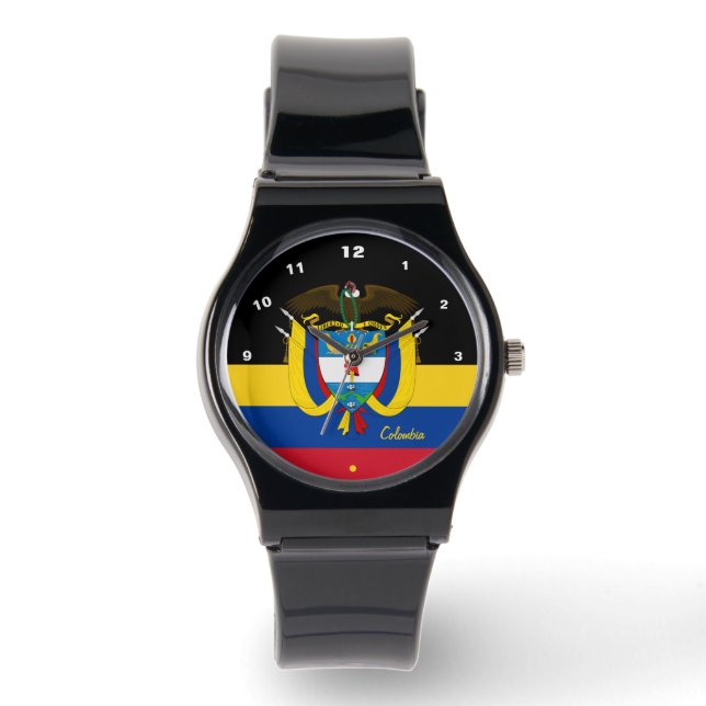 Colombian Flag watch, Emblem, Colombia /sports Watch (Front)