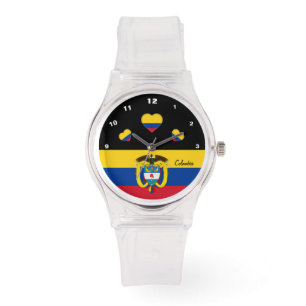 Colombian Flag watch, Hearts, Colombia /sports Watch