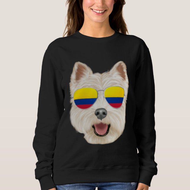 Colombian Flag West Highland White Terrier Dog Poc Sweatshirt (Front)