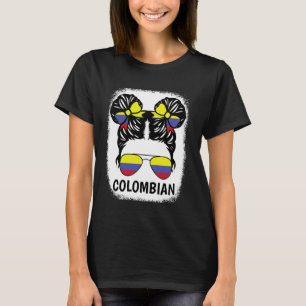 Colombian Girl Hispanic Heritage Month Colombia Fl T-Shirt