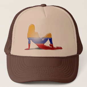 Colombian Girl Silhouette Flag Trucker Hat