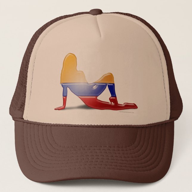 Colombian Girl Silhouette Flag Trucker Hat (Front)