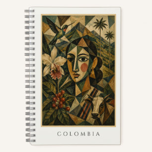 Colombian Heritage Culture I Cubist Travel Art Notebook